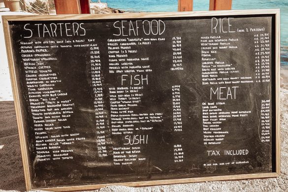 La Escollera Ibiza menu